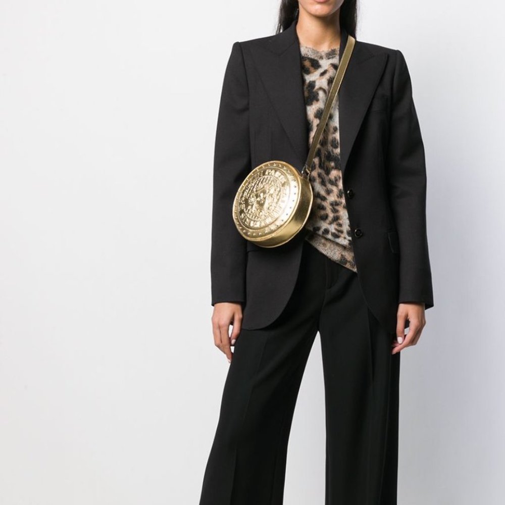 Dolce & Gabbana Black Blazer with Leopard Knit Accent